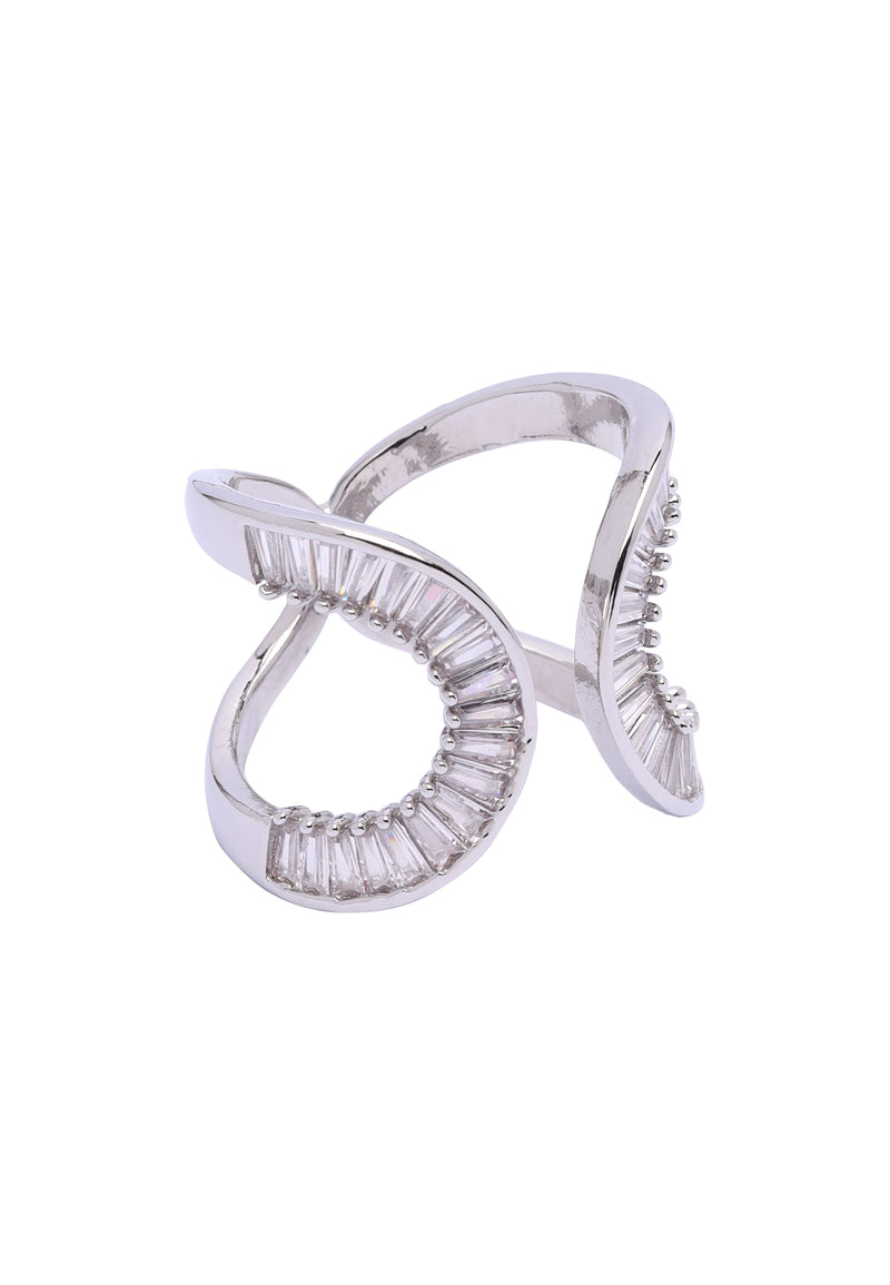Silver Crescent Glam ring