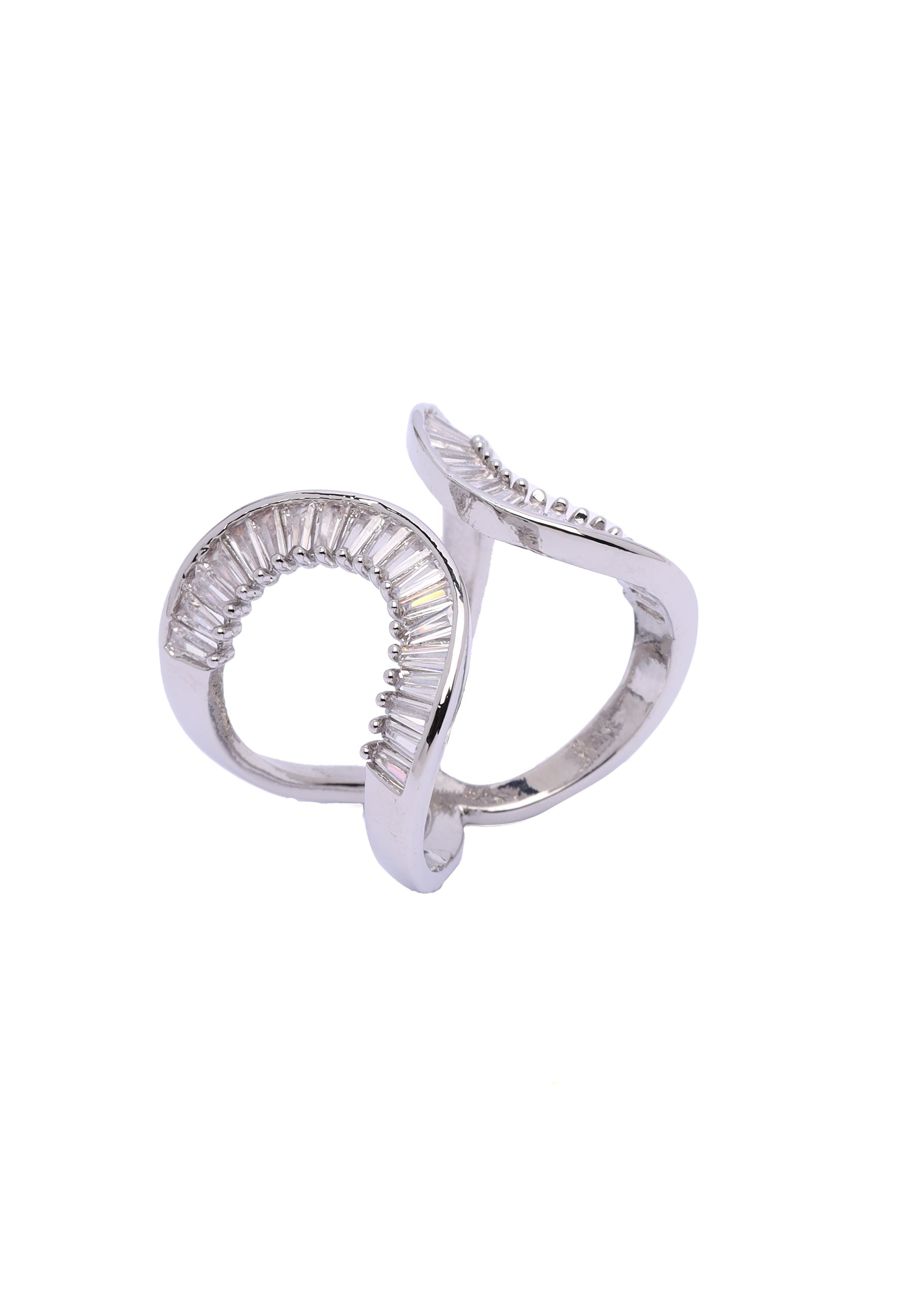 Silver Crescent Glam ring