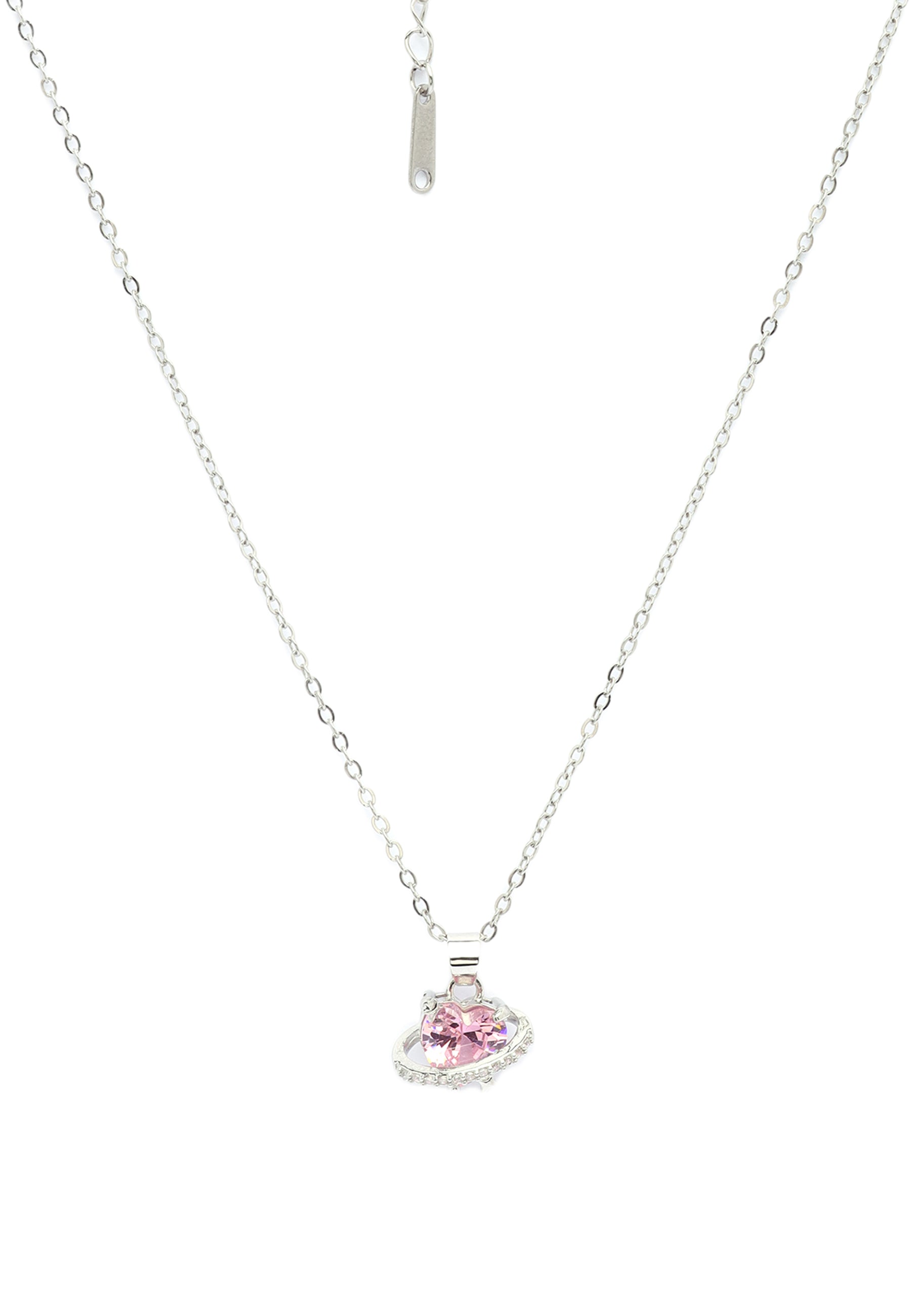 Blushing Heart Crown Necklace