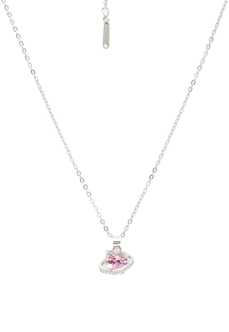 Blushing Heart Crown Necklace