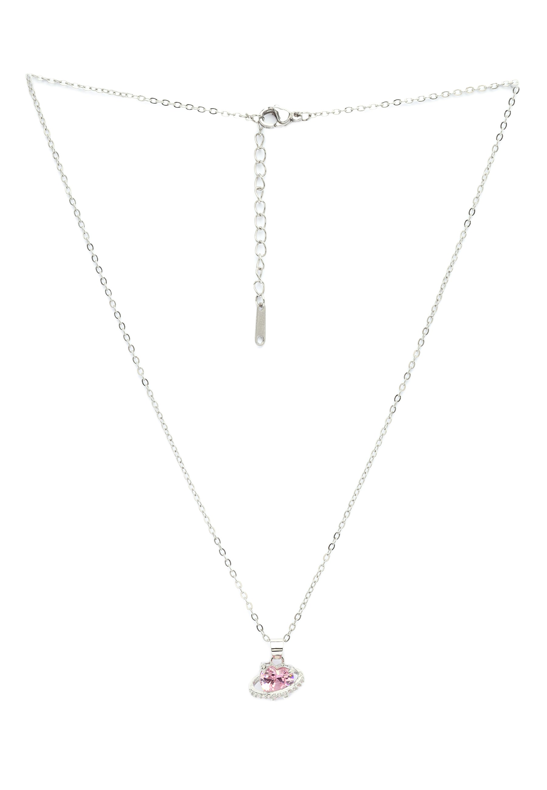 Blushing Heart Crown Necklace