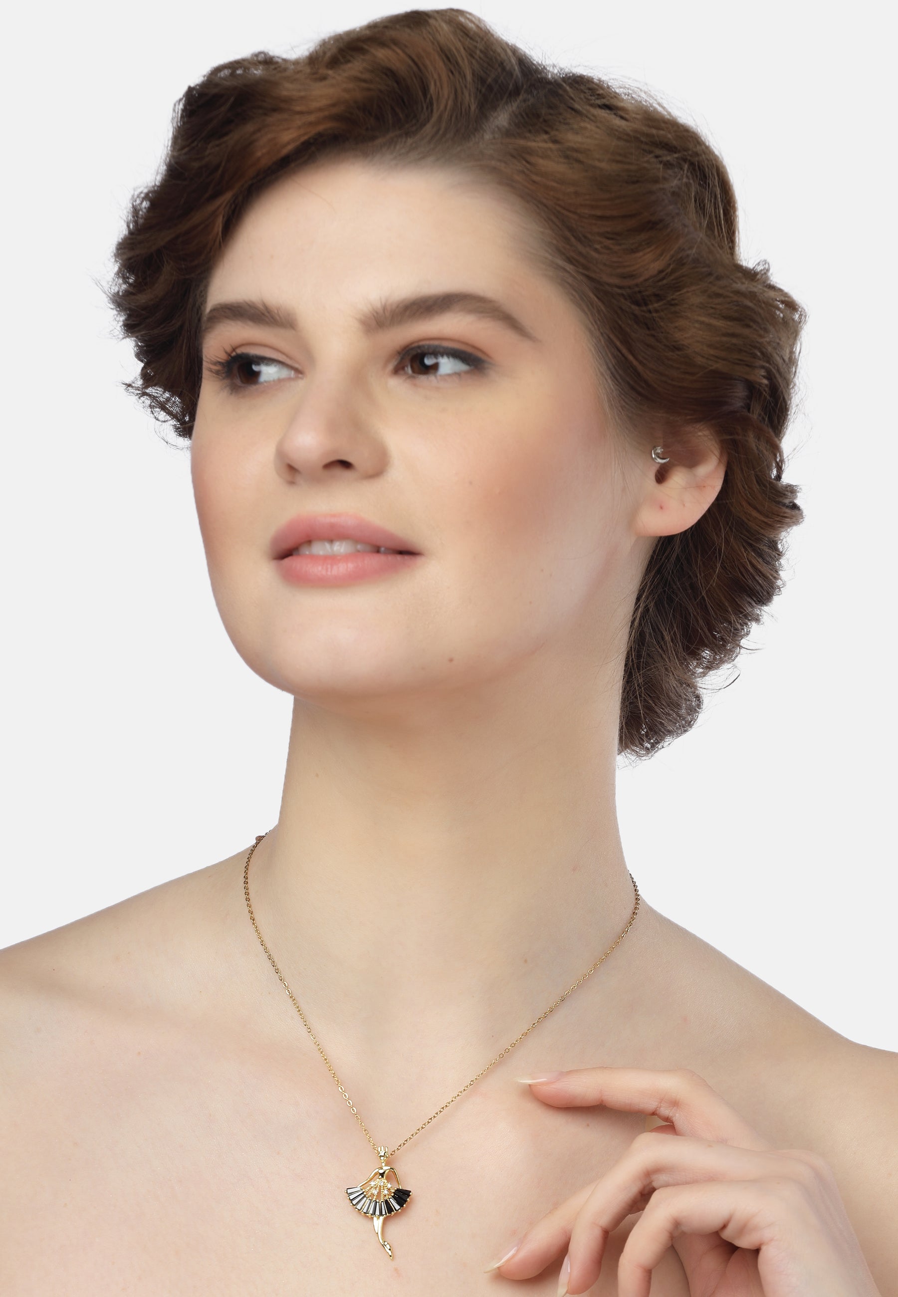 Golden Ballerina Grace Pendant