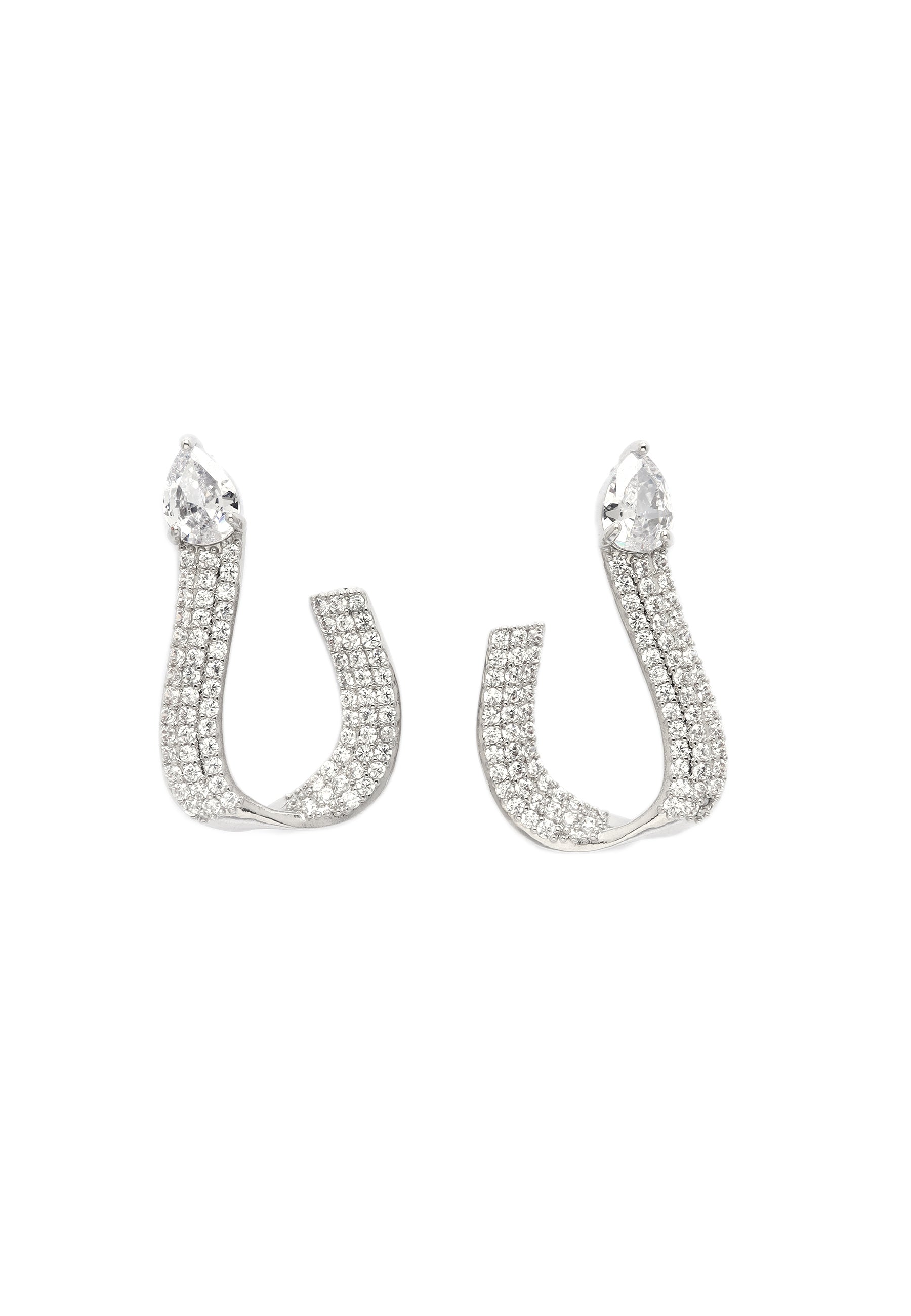 Shimmering Charm Horseshoe Earrings and Necklace Set