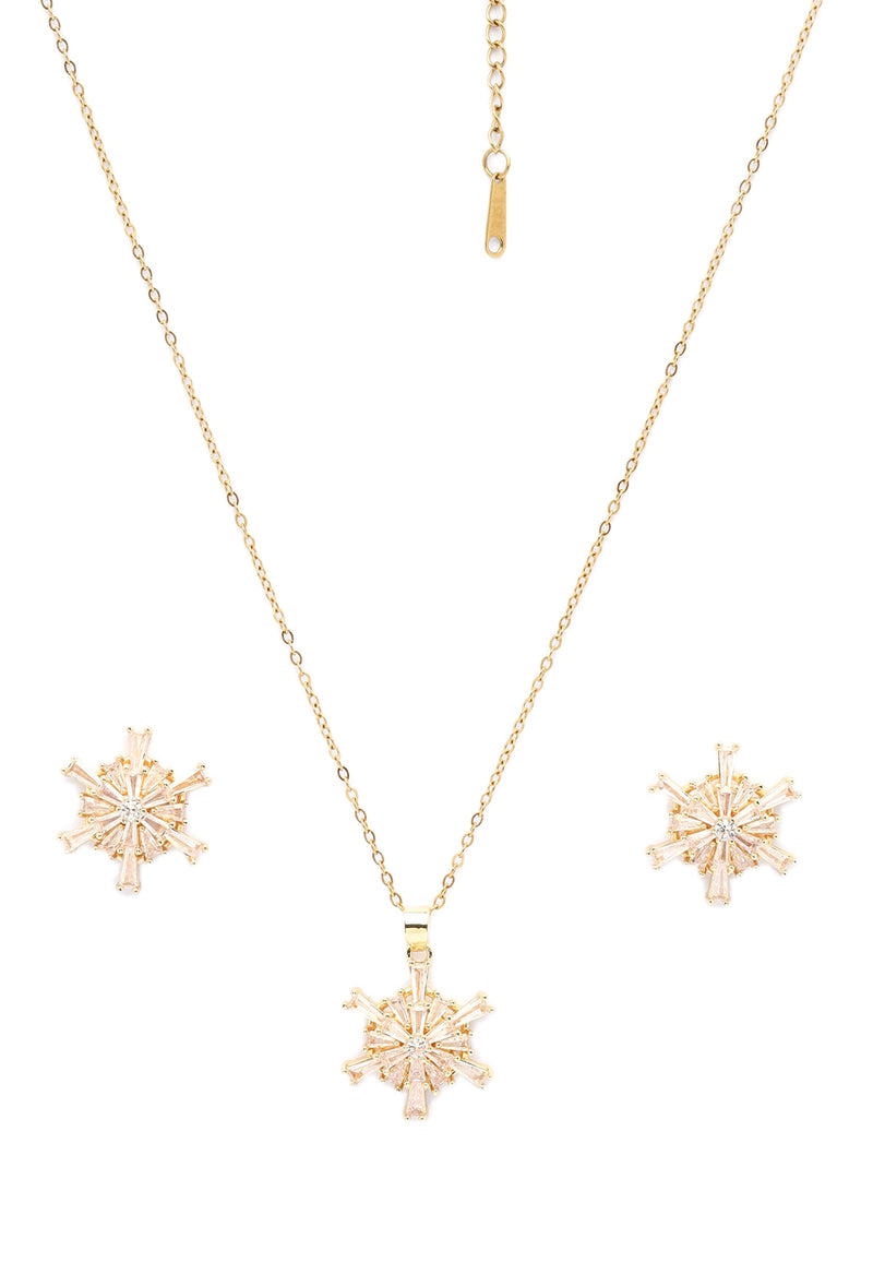 Golden Stardust Earrings and Necklace set