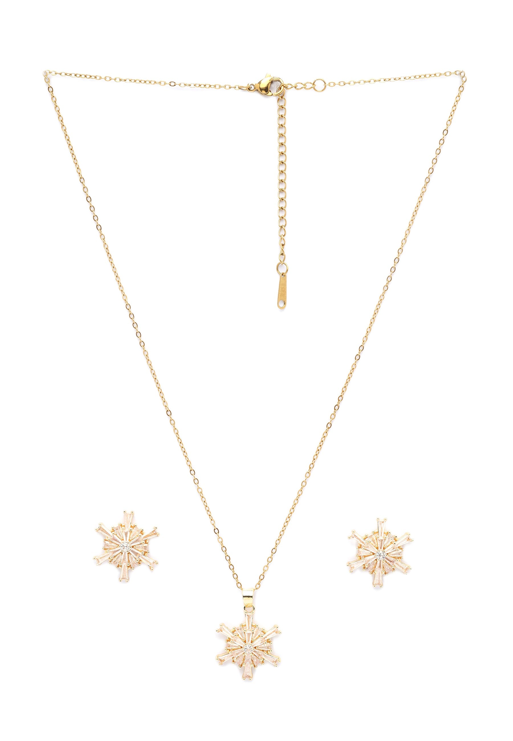 Golden Stardust Earrings and Necklace set