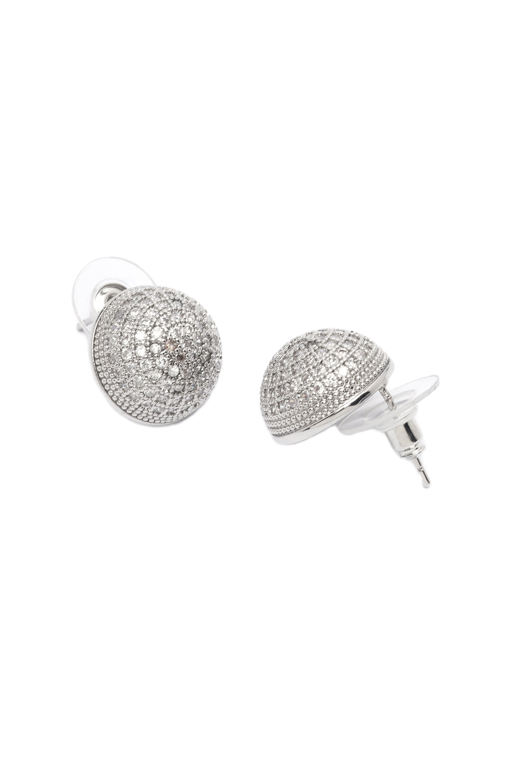 Sparkling Sphere Stud Earrings and Necklace Set