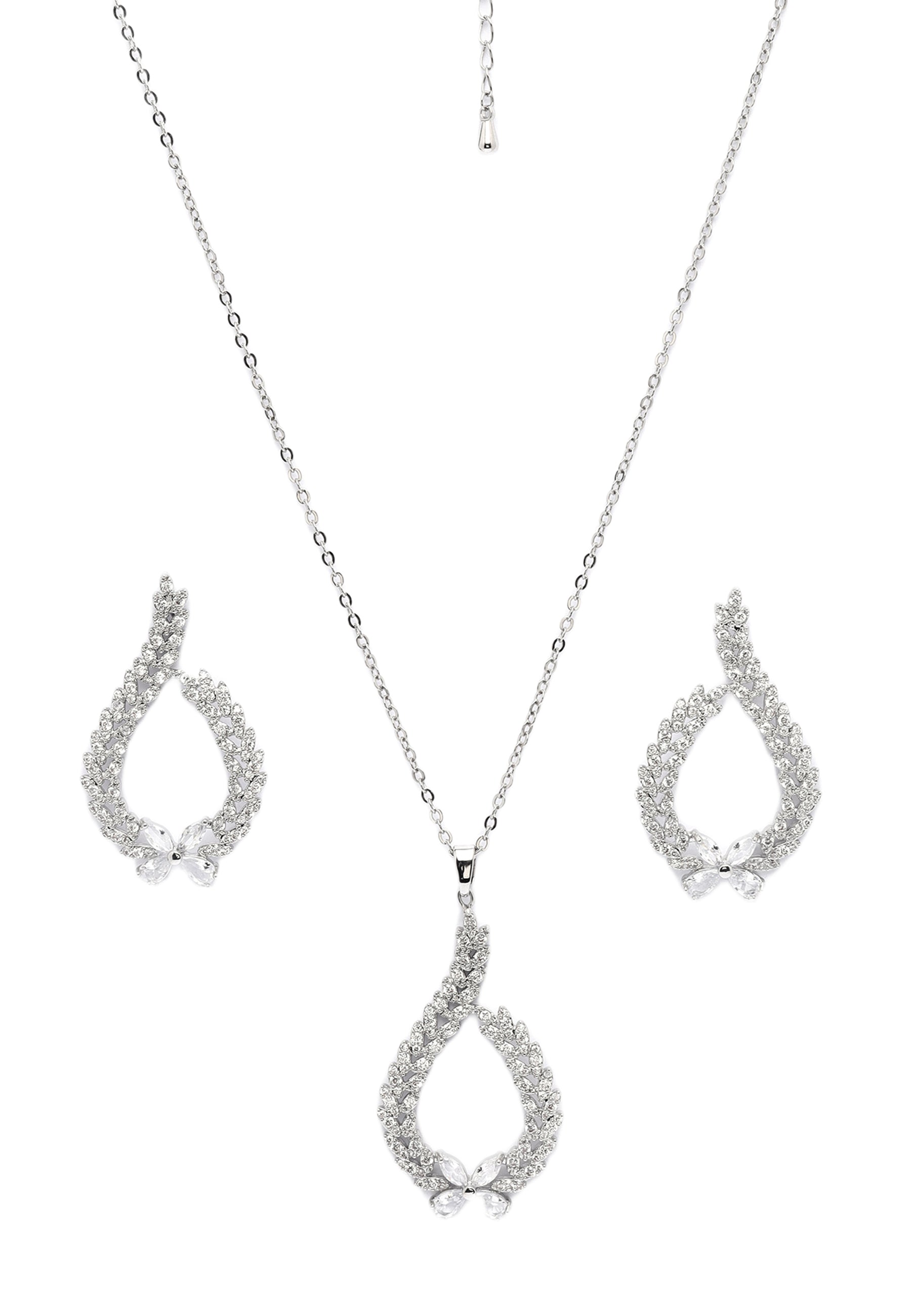 Ethereal Bow-shaped Earrings and Necklace Set