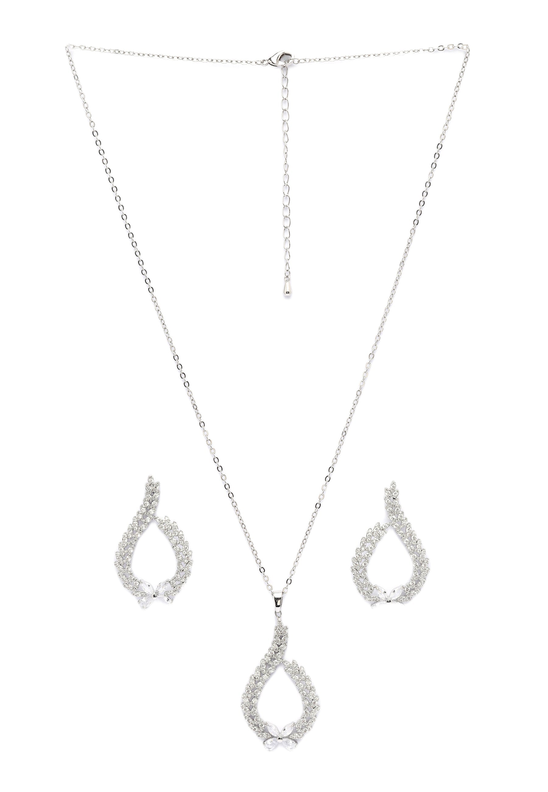 Ethereal Bow-shaped Earrings and Necklace Set