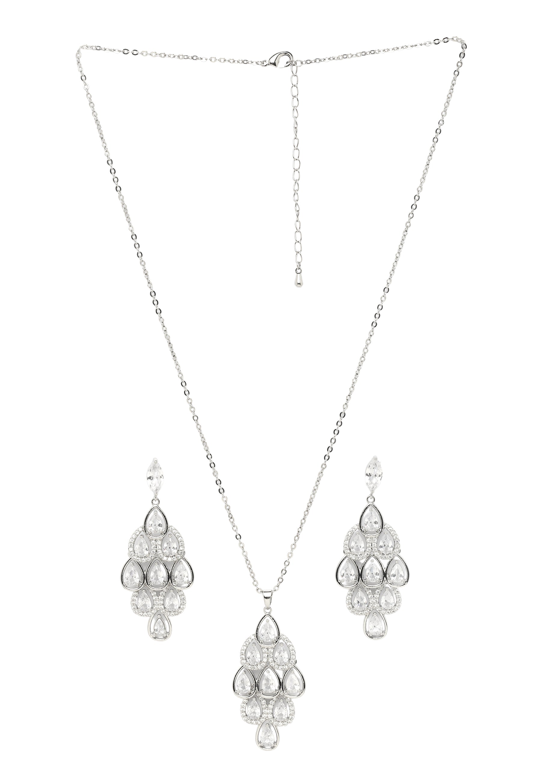 Pearlescent Waterfall Necklace and Earrings Set