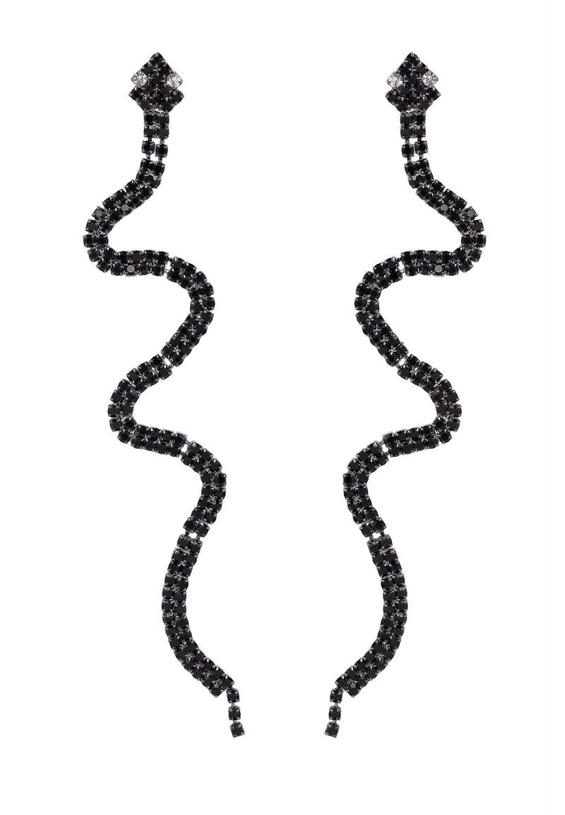 Boucles d'oreilles longues élégantes en forme de serpent