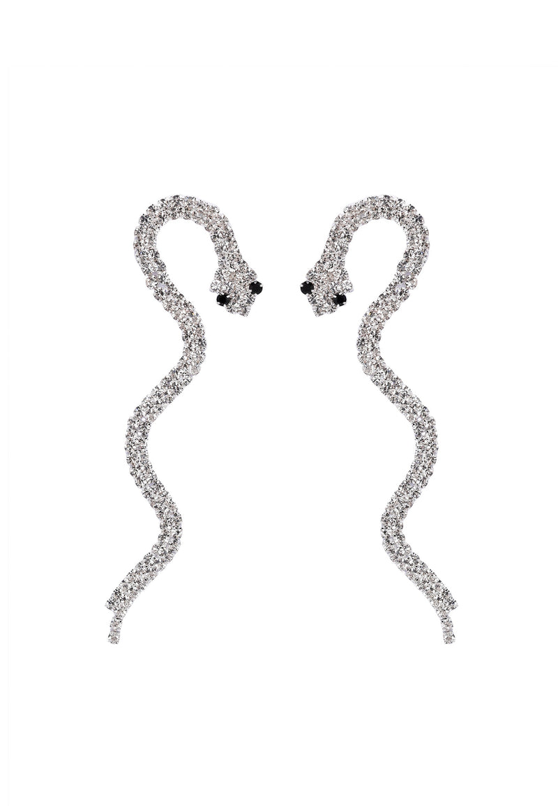 Boucles d'oreilles longues Serpent Ondulant