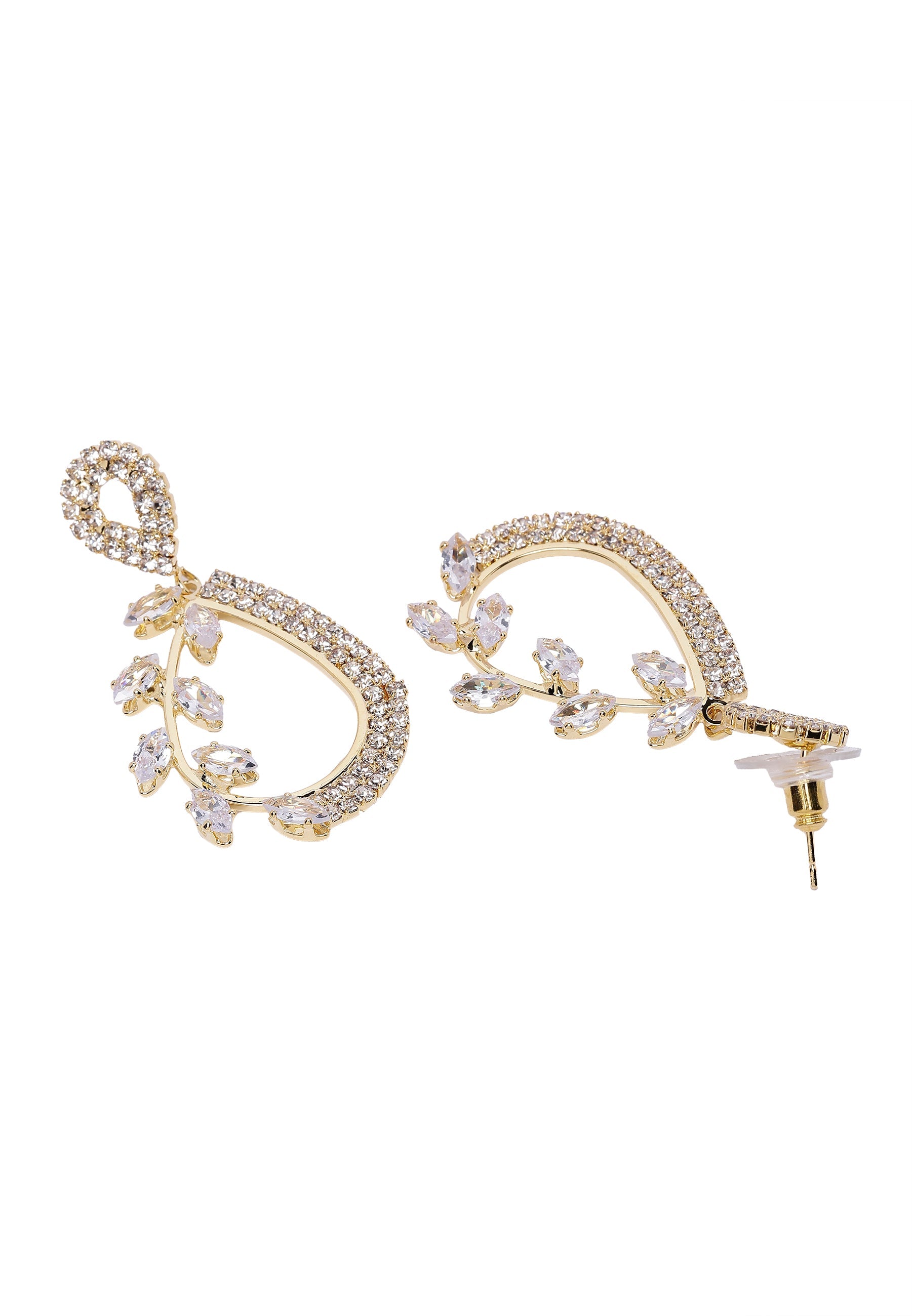 Boucles d'oreilles pendantes florales modernes