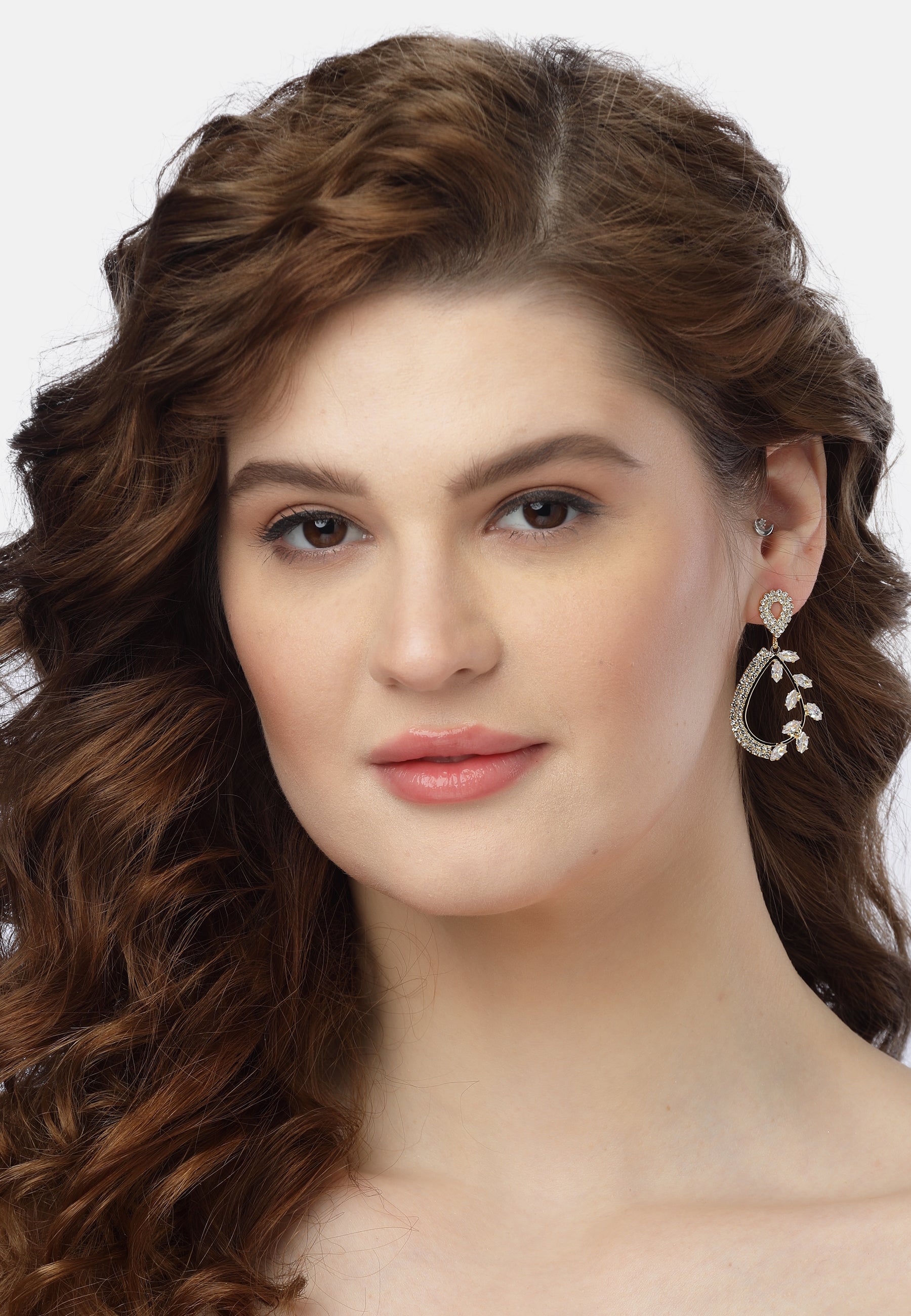 Boucles d'oreilles pendantes florales modernes