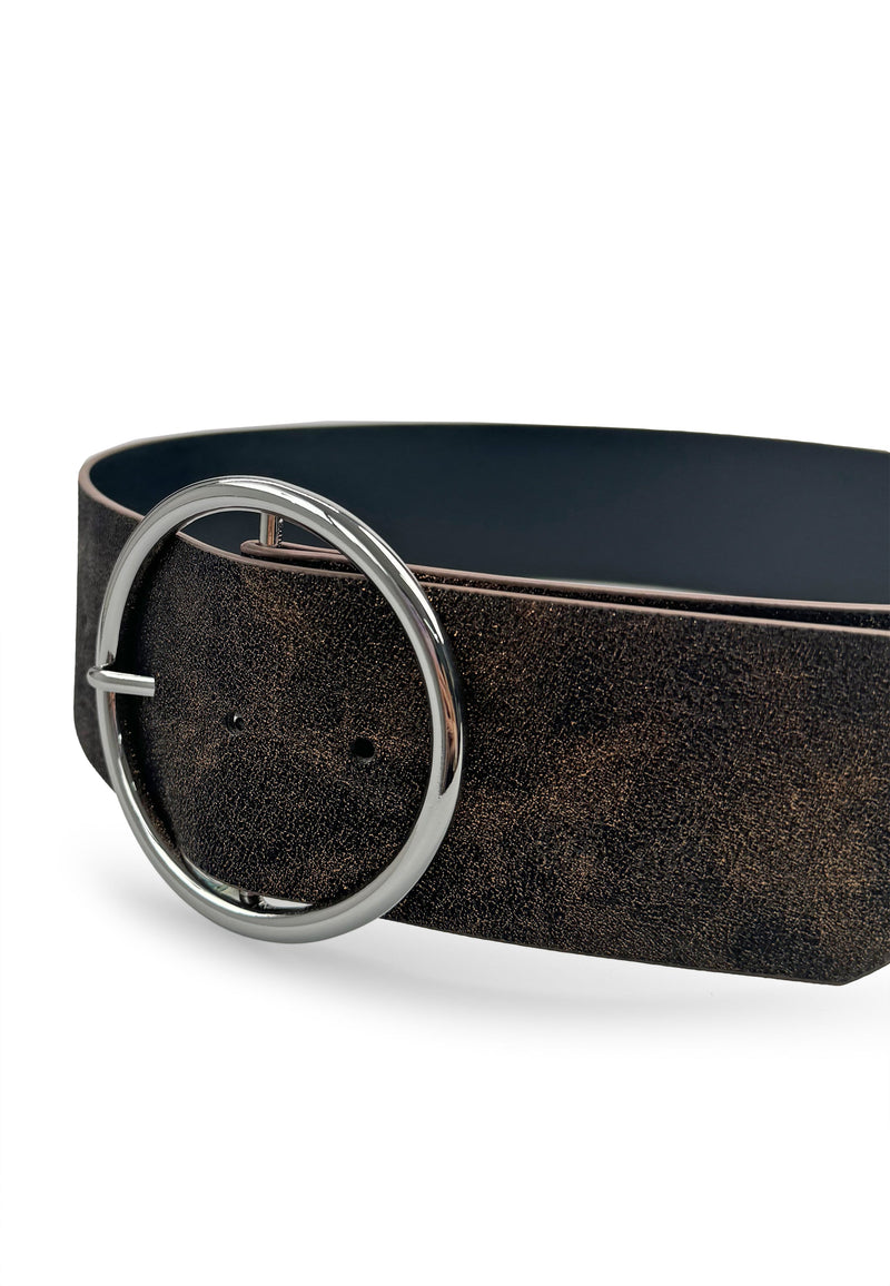 Ceinture à boucle ronde scintillante