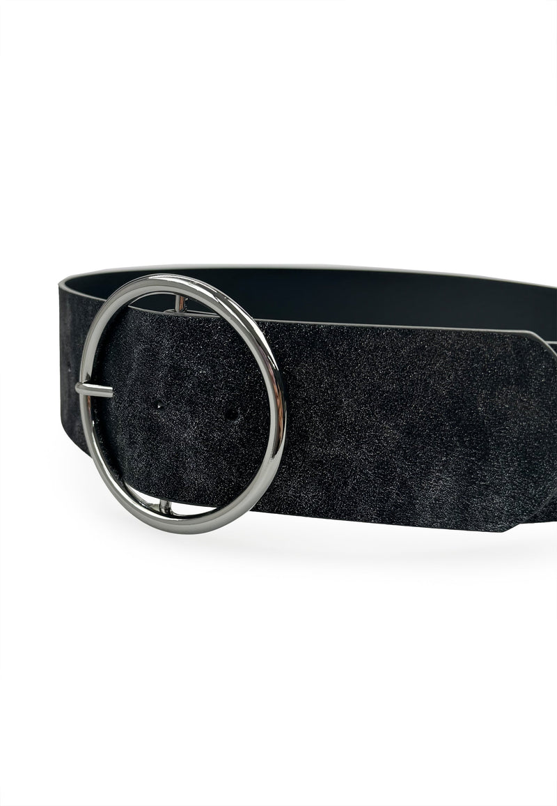 Ceinture à boucle ronde scintillante