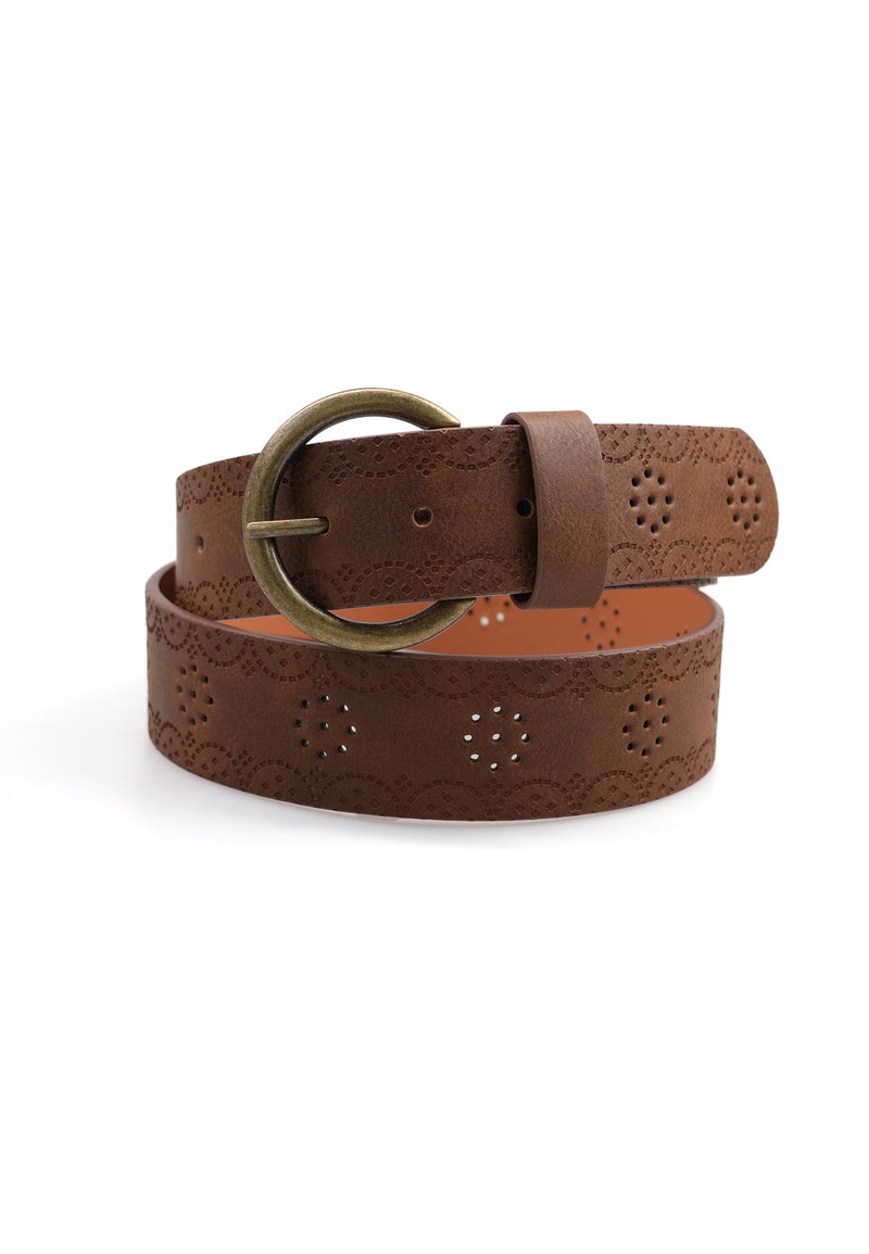Contemporary Designer Round Buckle Belt