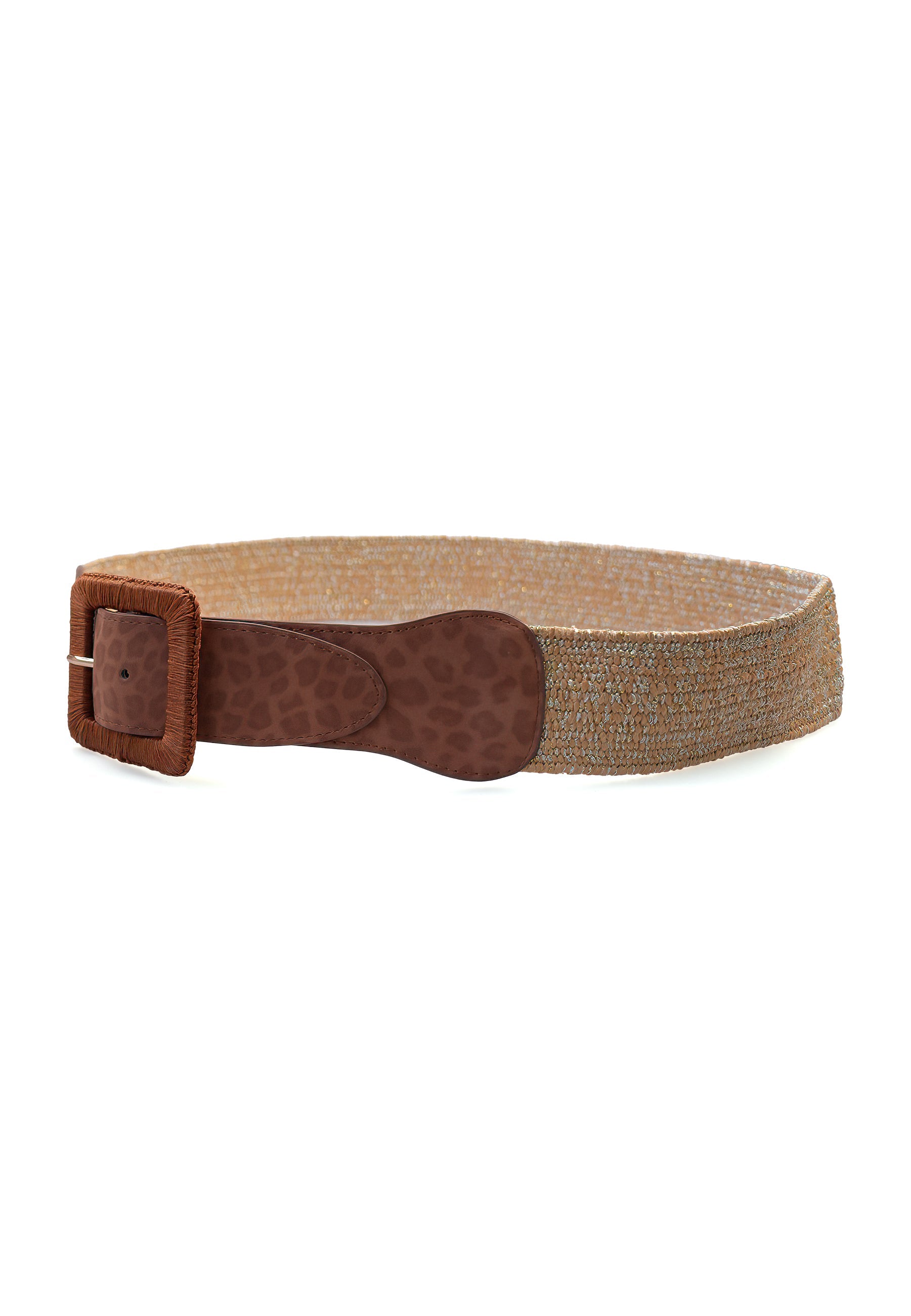 Beige Tiger Print Broad Belt