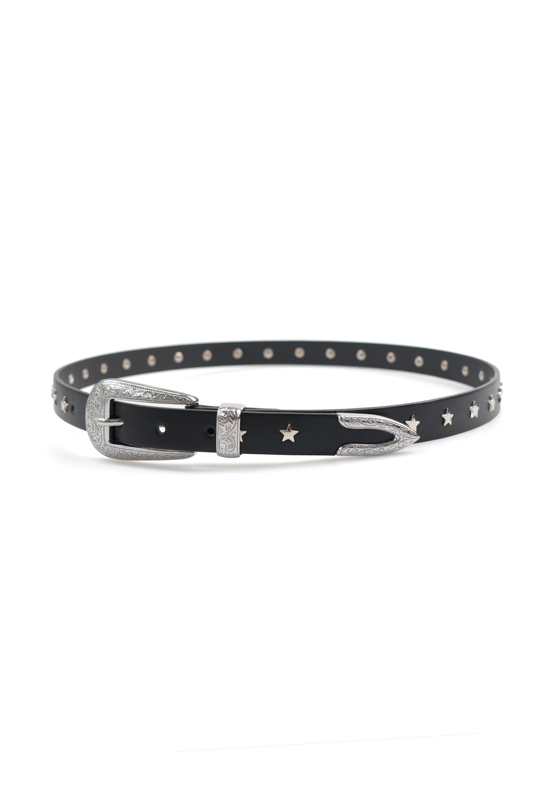 Black Retro Slim Belt