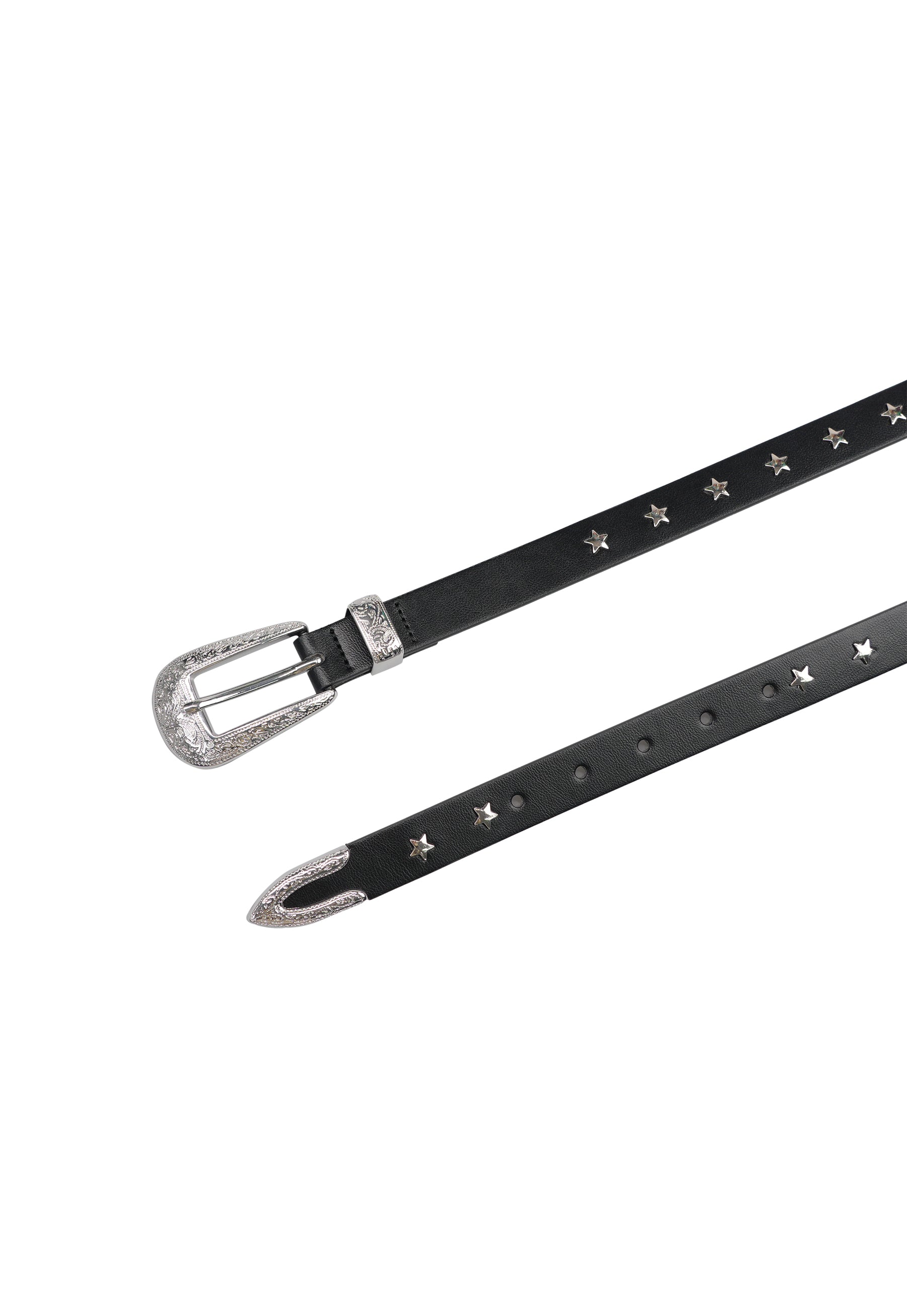 Black Retro Slim Belt
