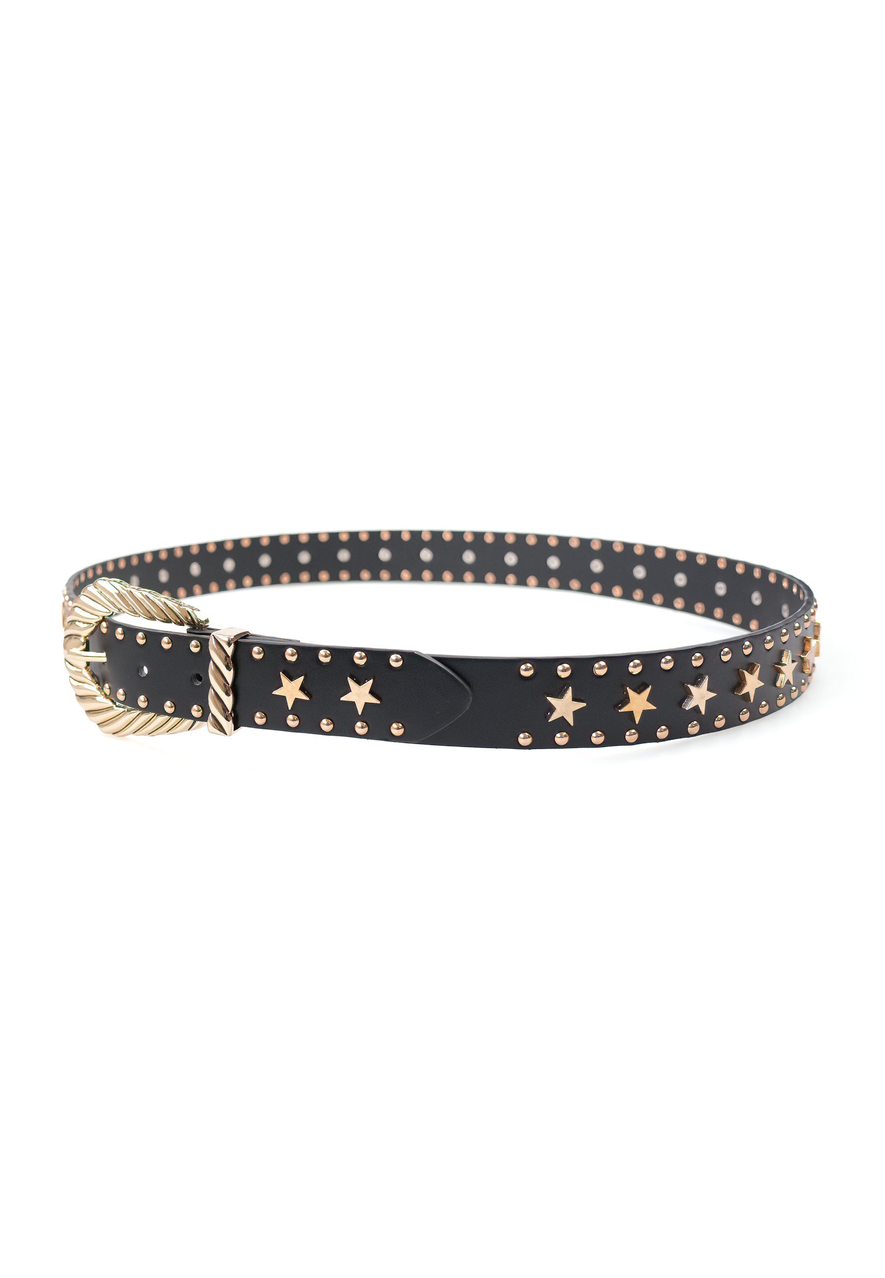 Ceinture noire élégante ornée d'étoiles