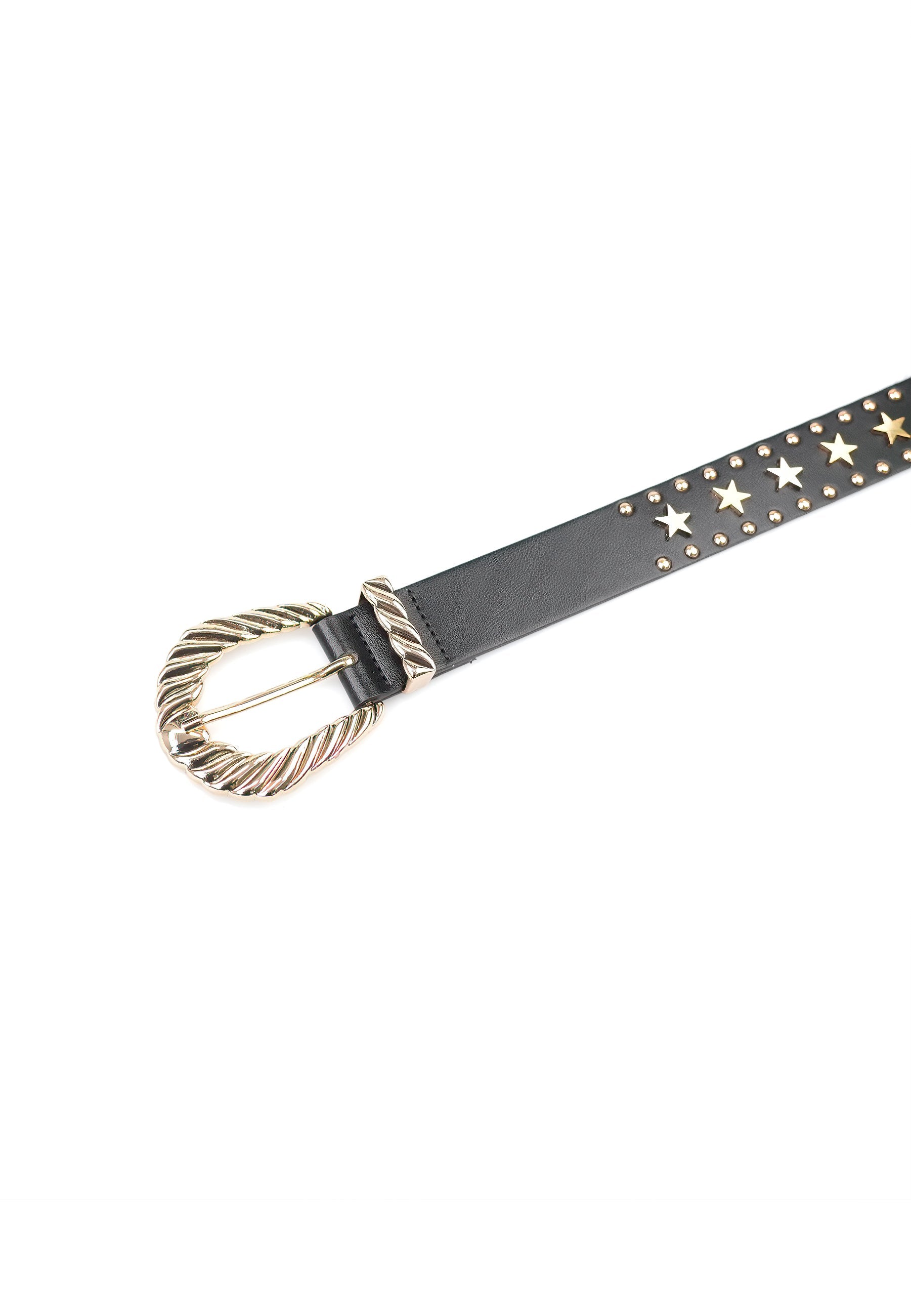 Ceinture noire élégante ornée d'étoiles