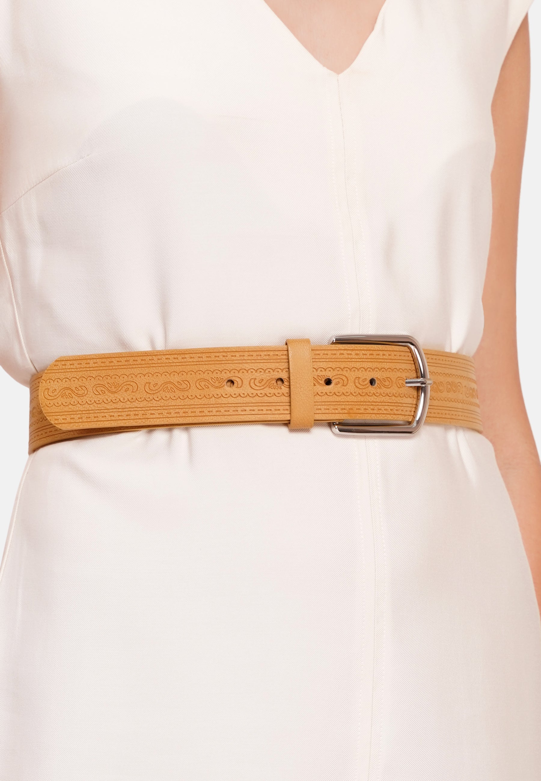 Ceinture classique jaune de créateur