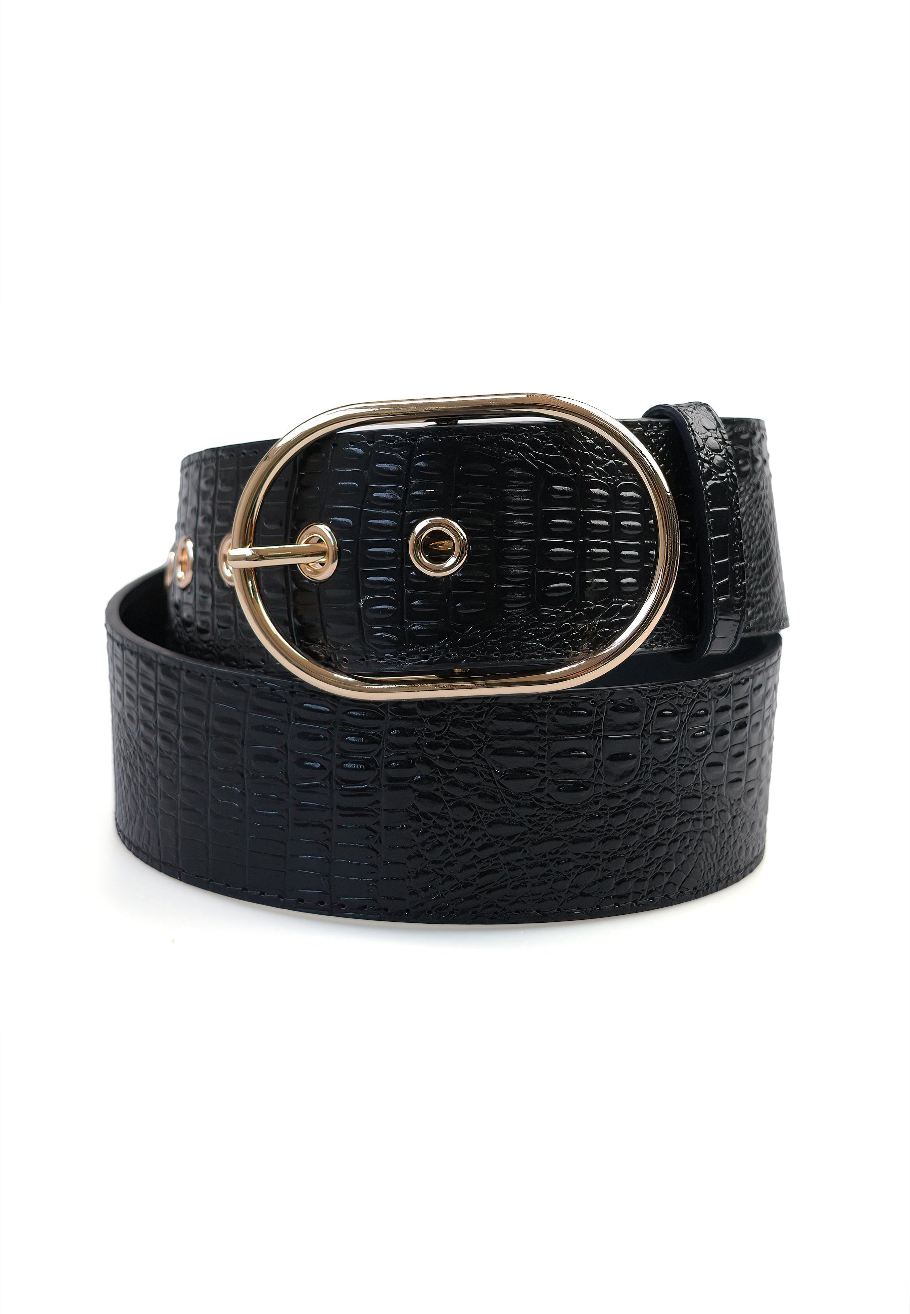 Ceinture élégante en cuir imprimé serpent