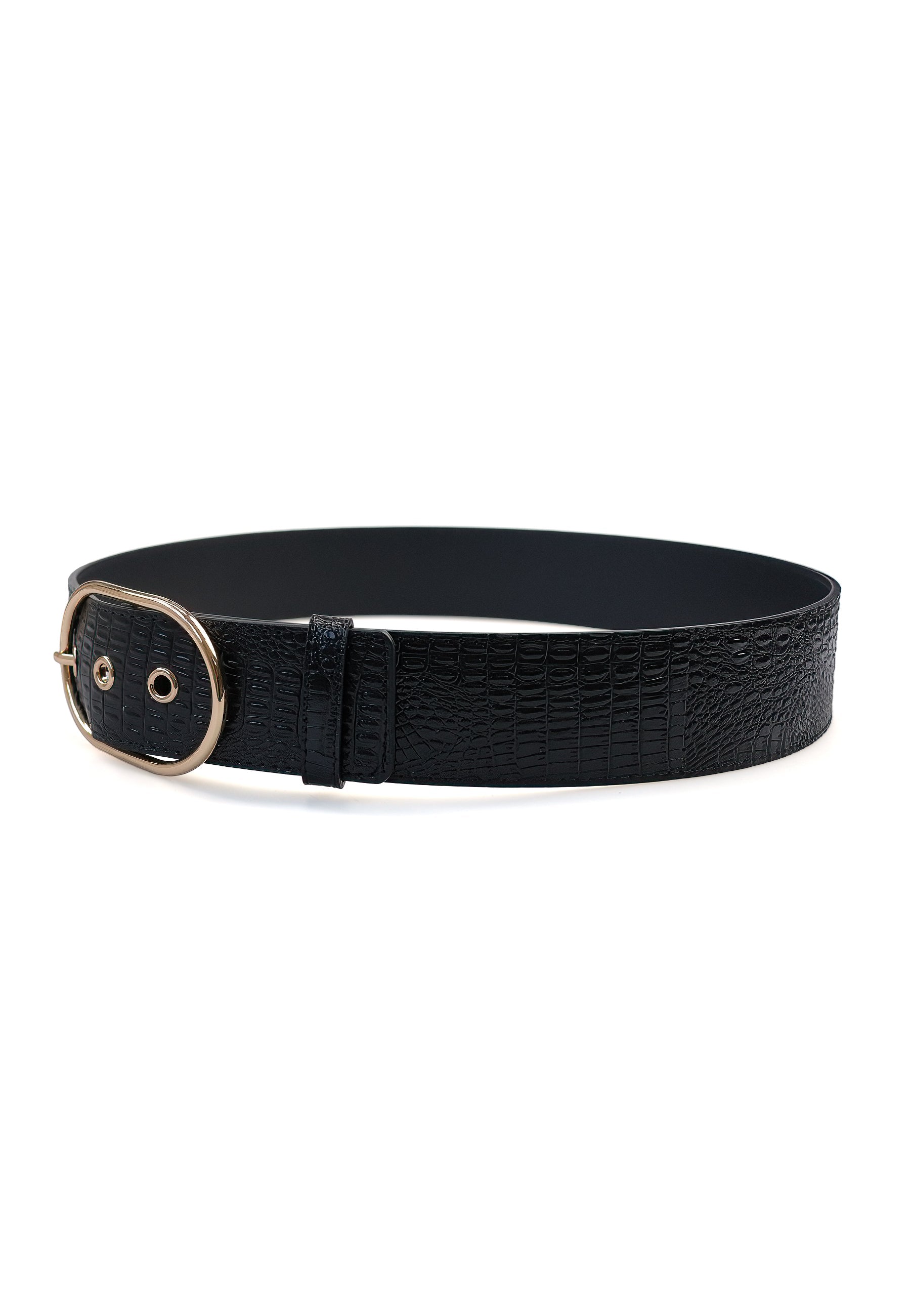 Ceinture élégante en cuir imprimé serpent