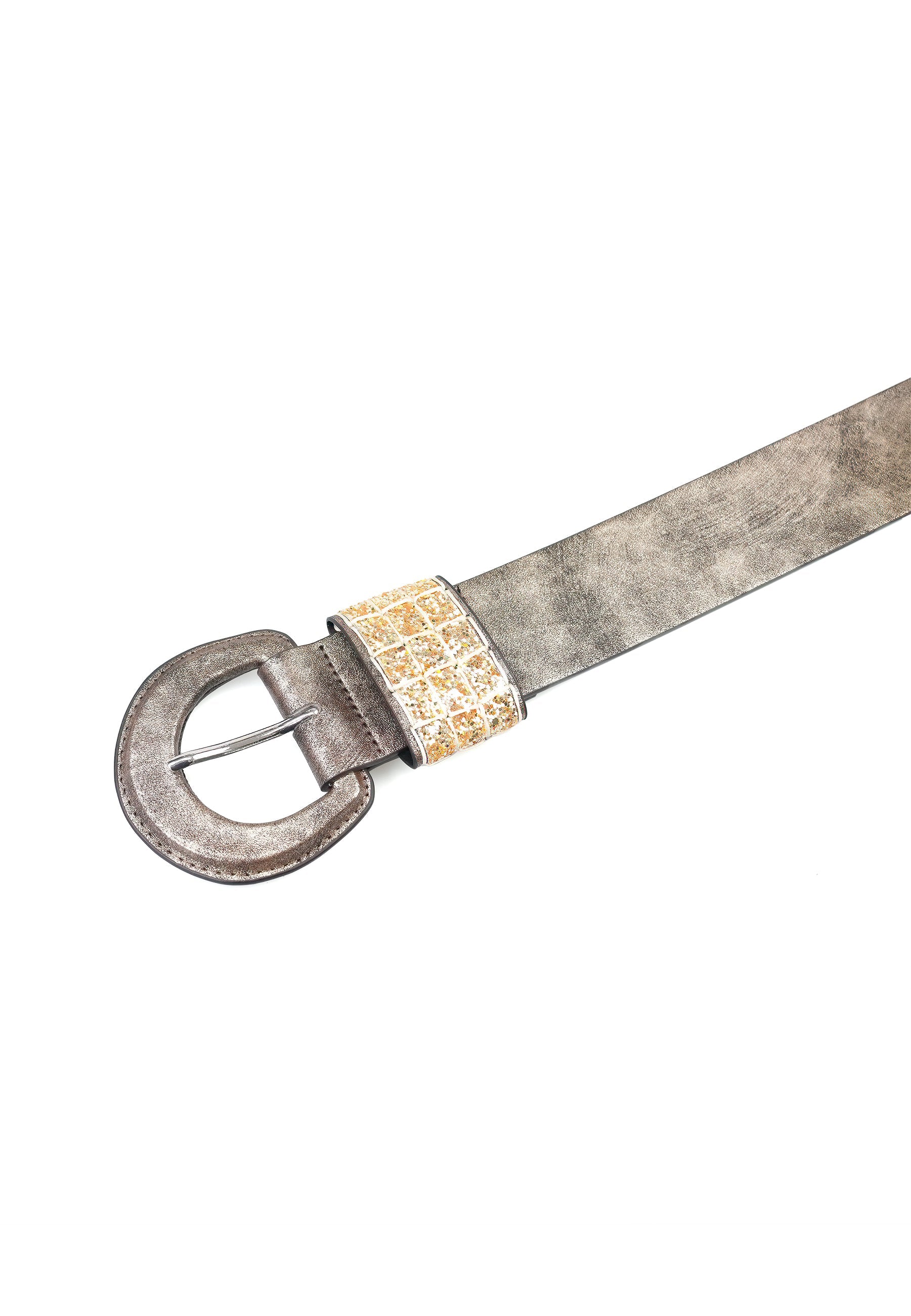 Ceinture à boucle circulaire pailletée de luxe