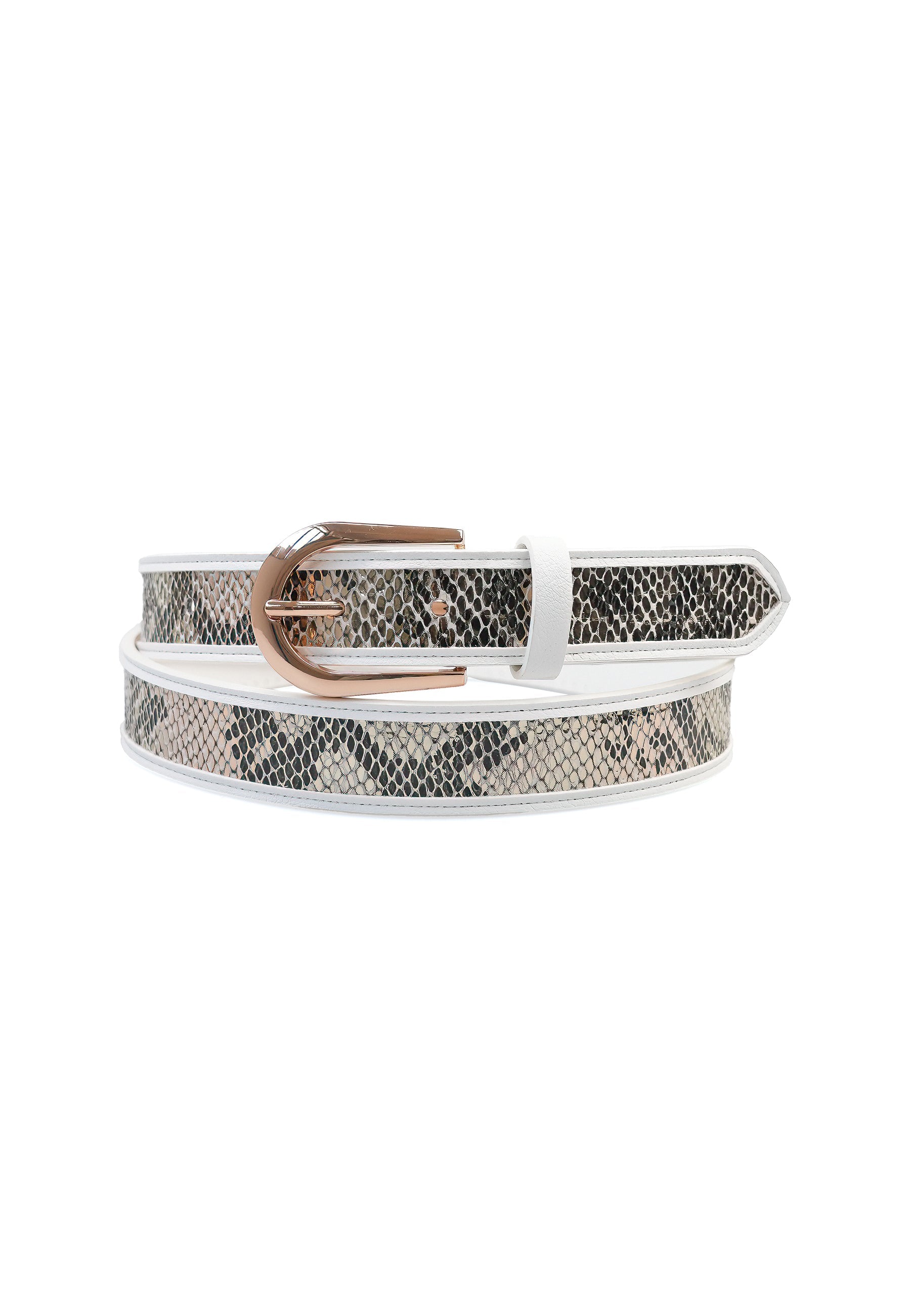Gleaming Snake Print Belt