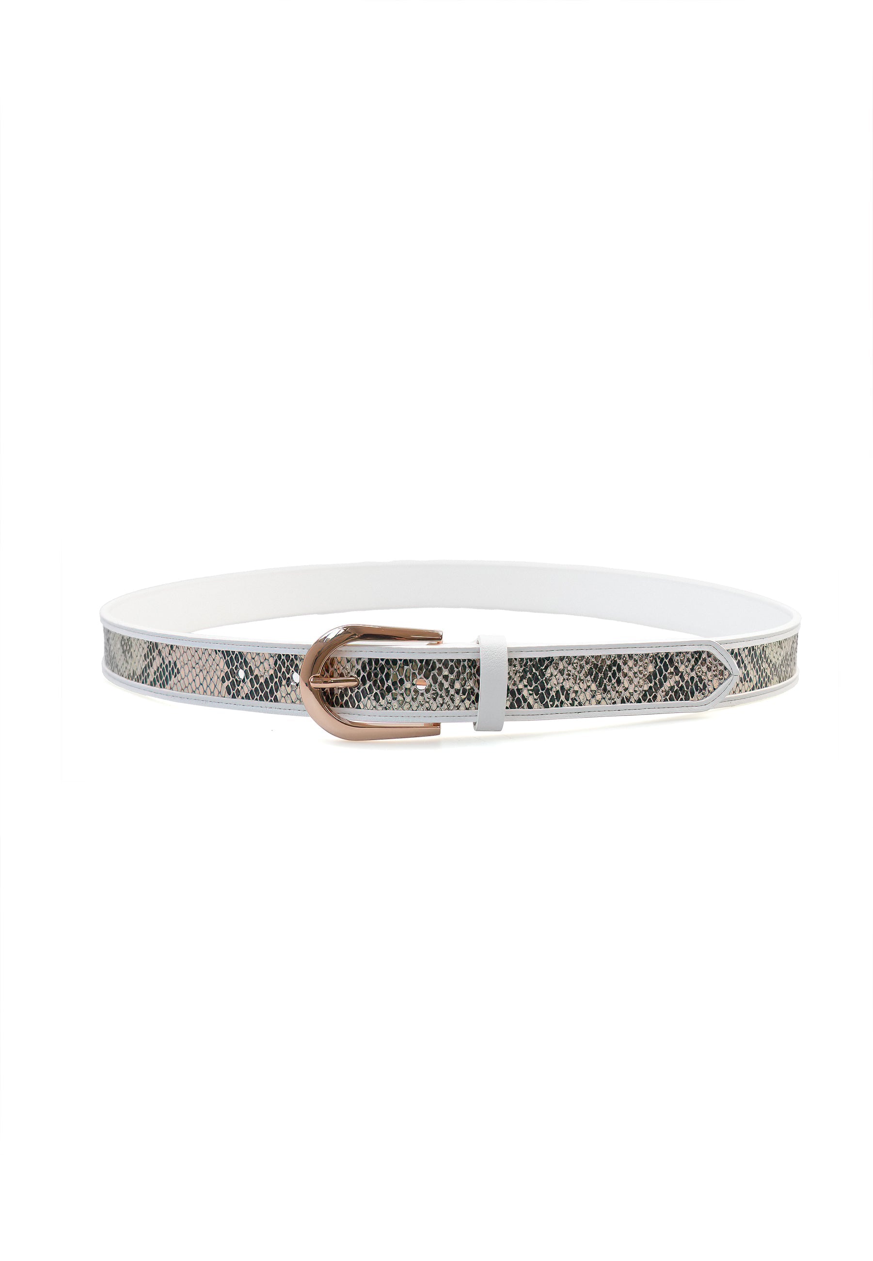 Gleaming Snake Print Belt