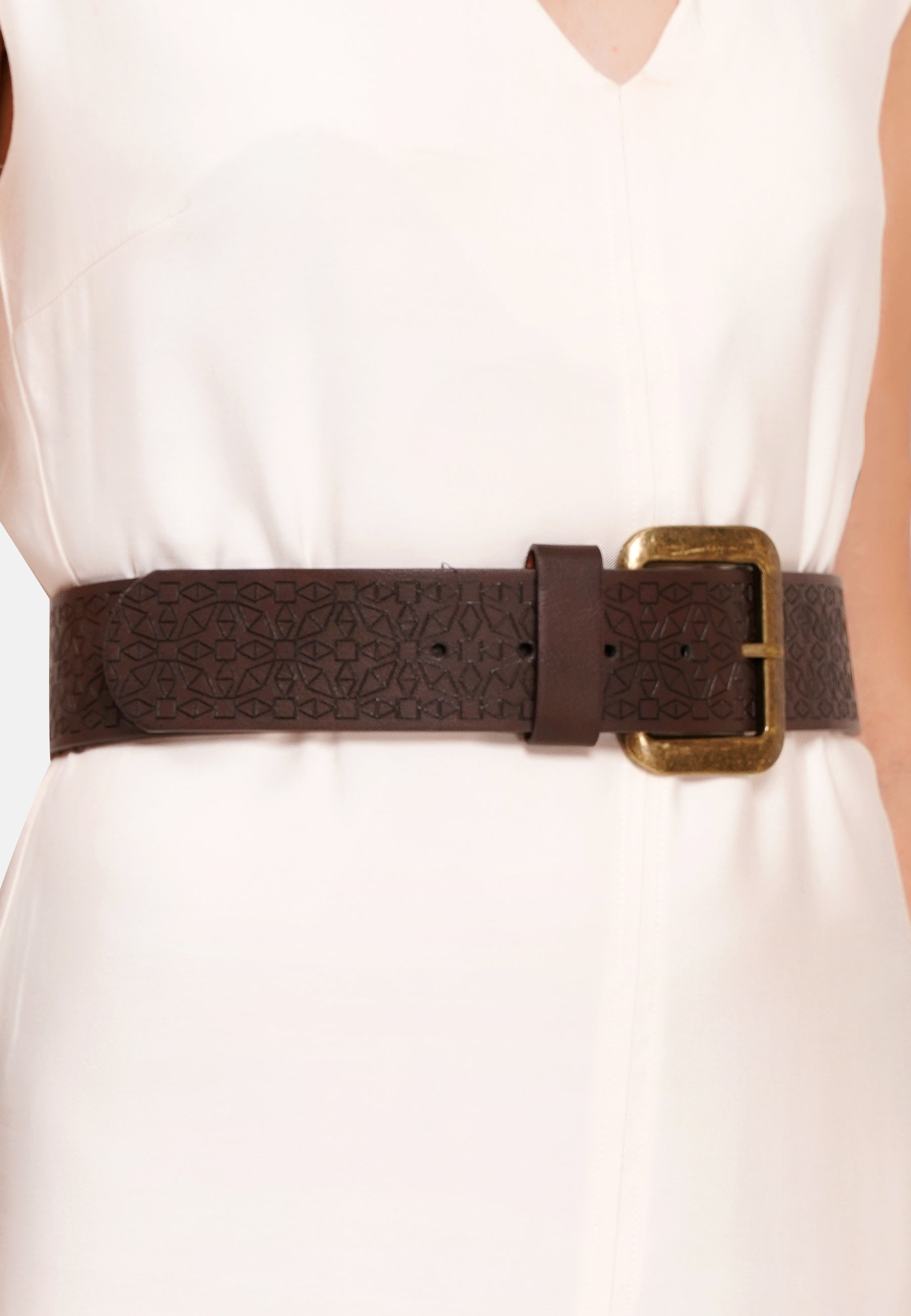 Ceinture large marron élégante