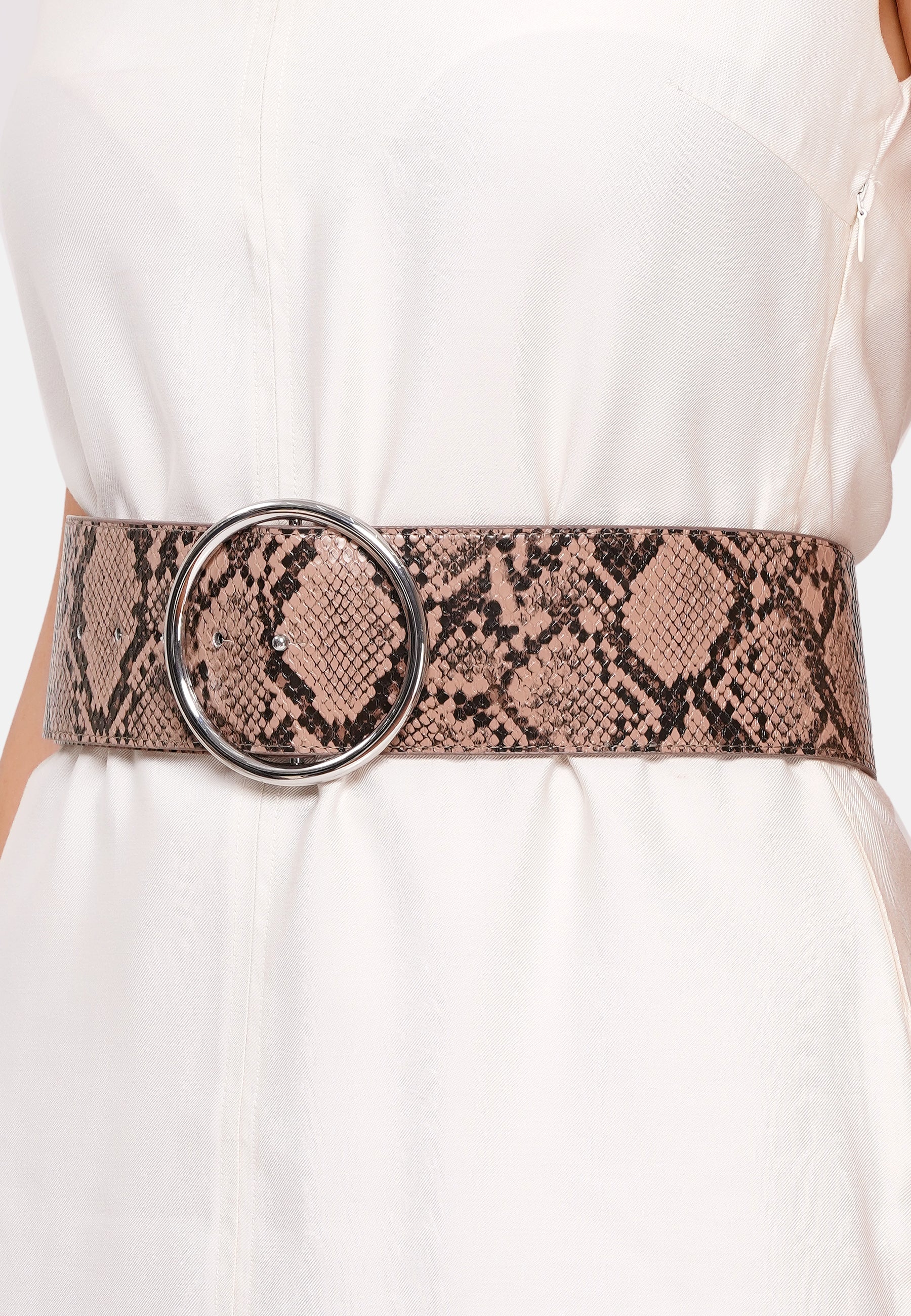 Ceinture à double boucle à motif serpent