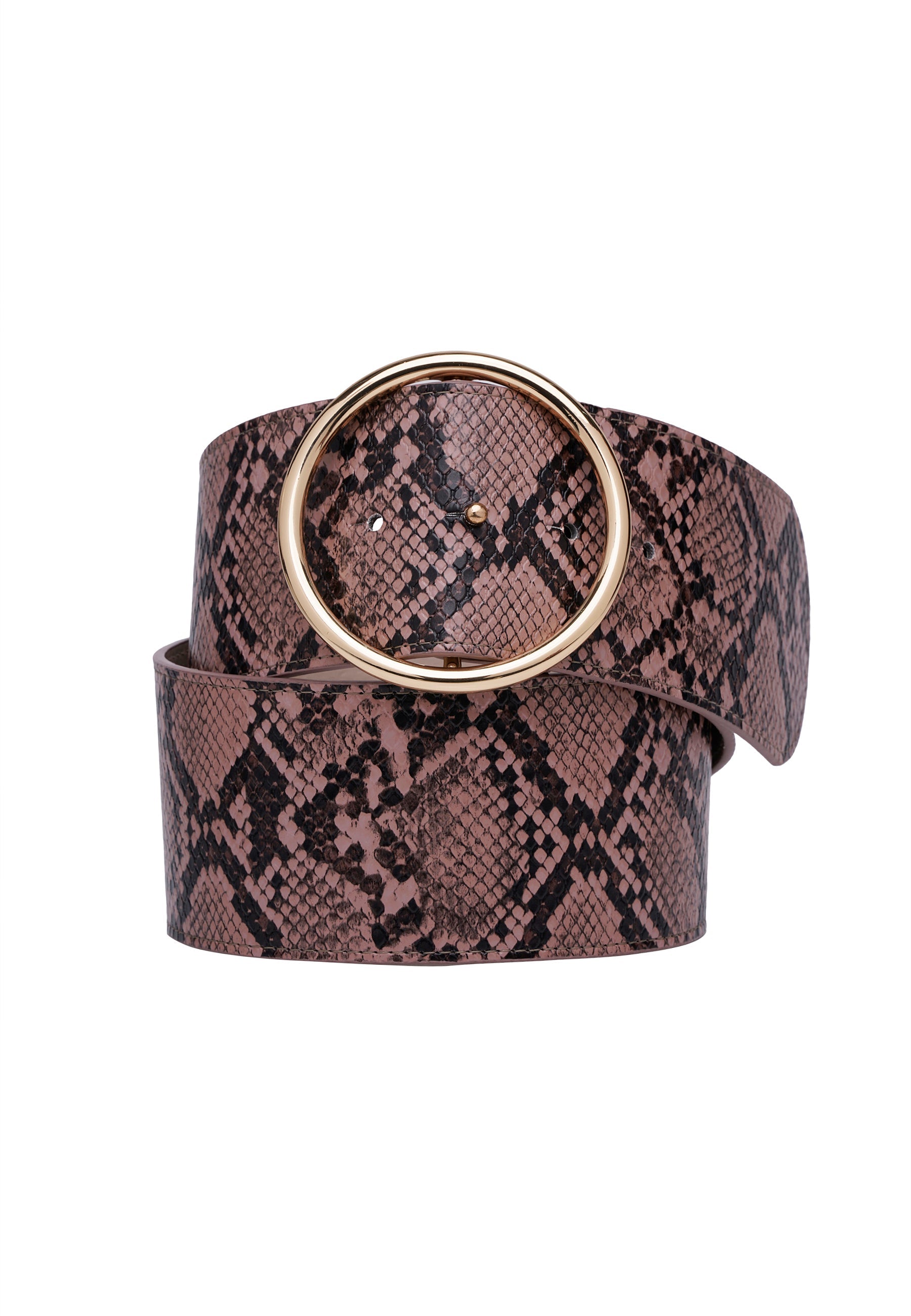 Snake Print Dual Buckle Belt
