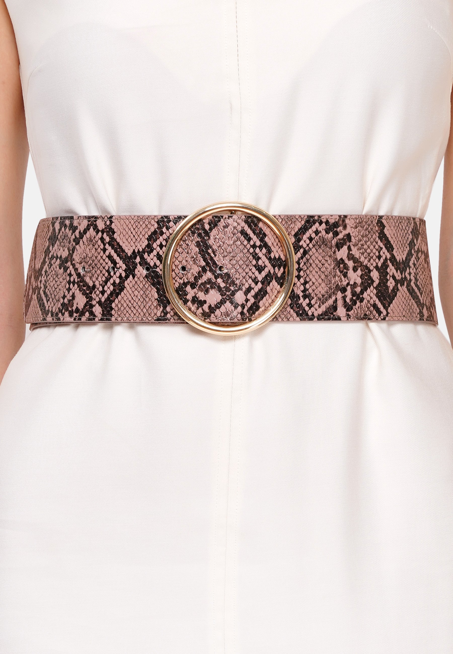 Snake Print Dual Buckle Belt