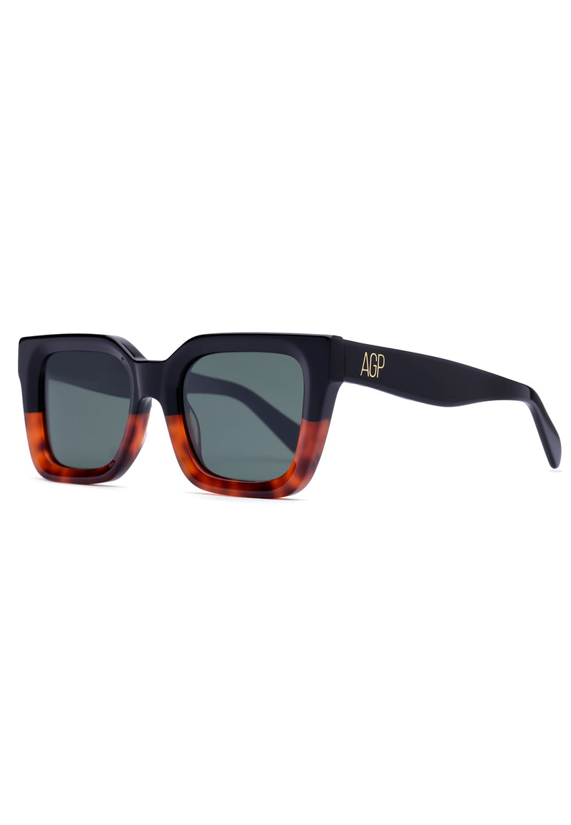 Lunettes de soleil à monture géométrique bicolore