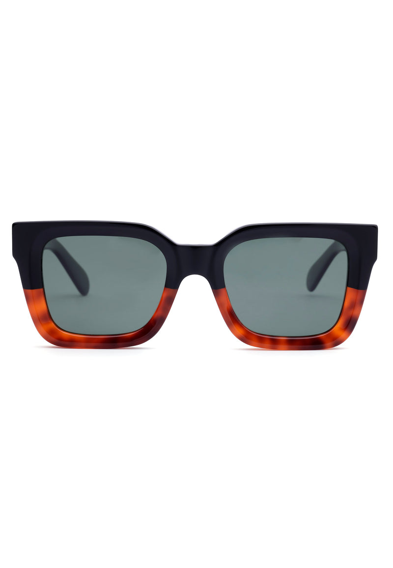 Lunettes de soleil à monture géométrique bicolore